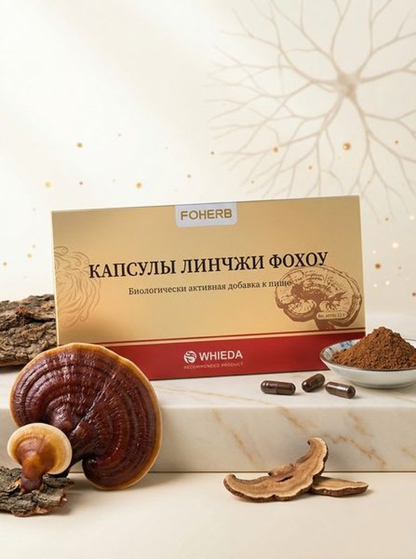 Капсулы «Линчжи Фохоу» — главное фото упаковки, артикул F028, оригинал от партнёра WHIEDA · Fohow