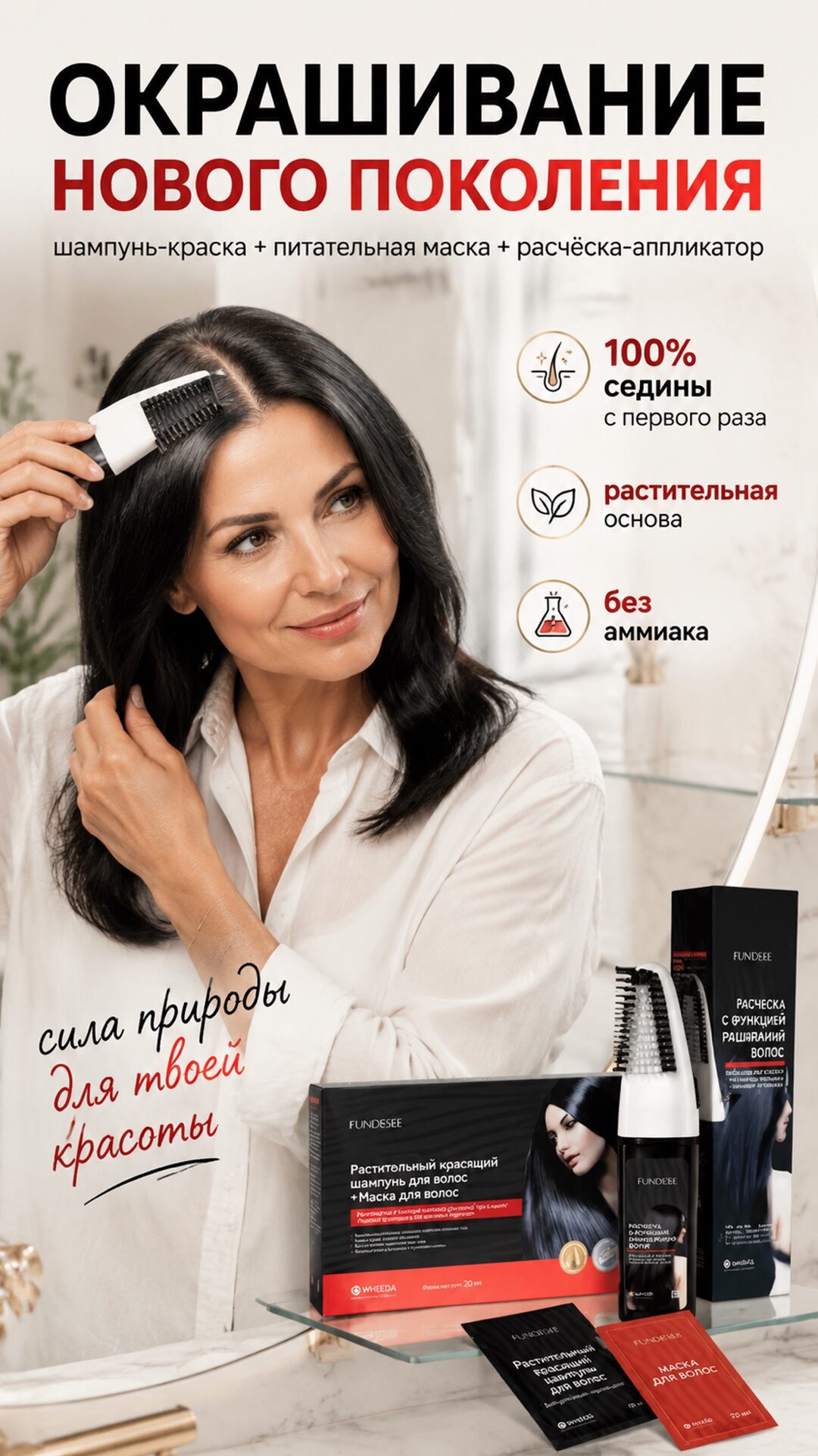 виеда красящий шампунь fundesee на травах без аммиака купить