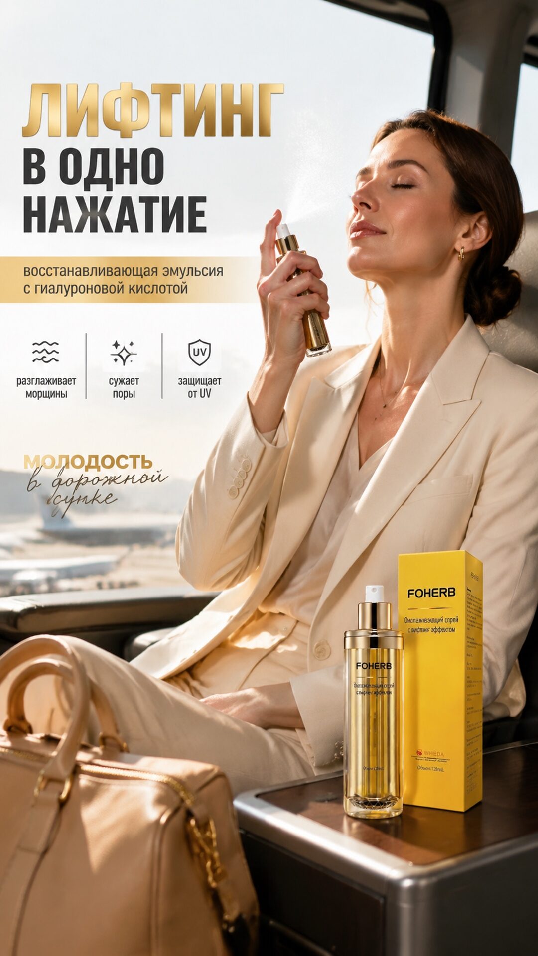 виеда спрей от морщин foherb с гиалуроновой кислотой купить